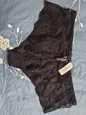La Vie En Rose Black Lace Boyshort Panty